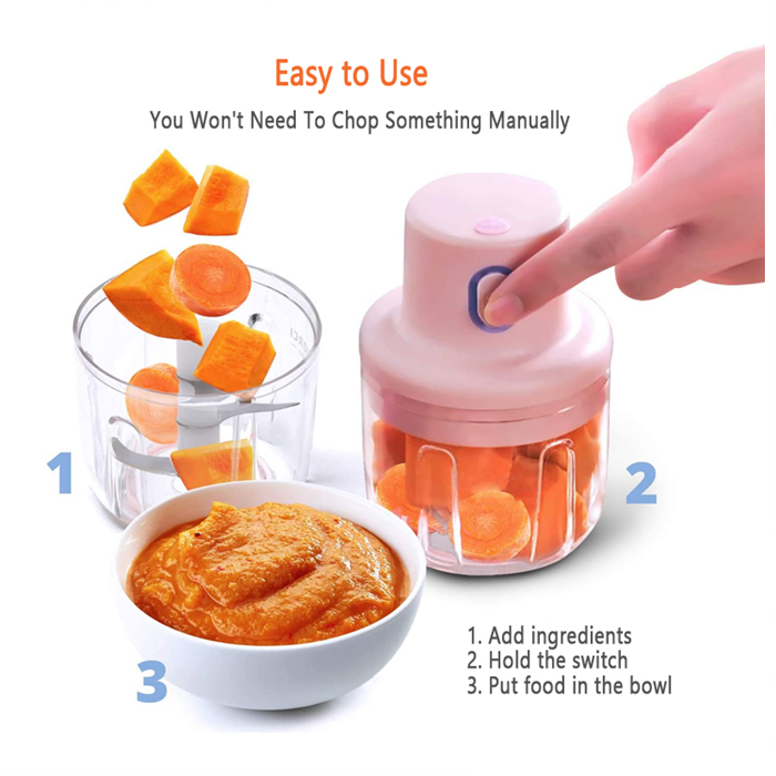 Buy Mini Blender Garlic Chopper Electric Food Wireless Chopper Food Processor Meat Grinder